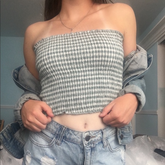 Brandy Melville Tops - 🚨Brandy Melville Green Gingham Tube Top